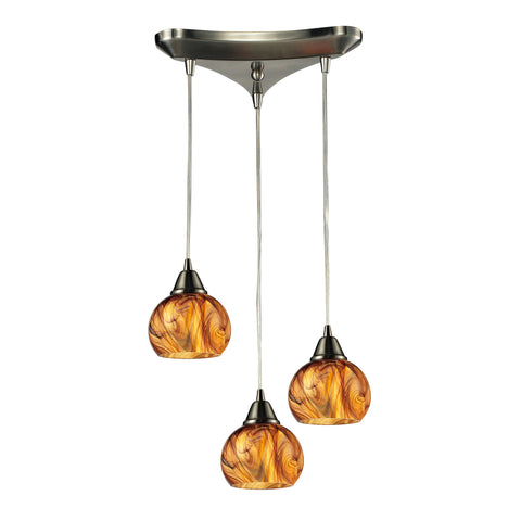 Ella 3 Light Pendant In Satin Nickel