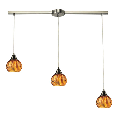 Ella 3 Light Pendant In Satin Nickel