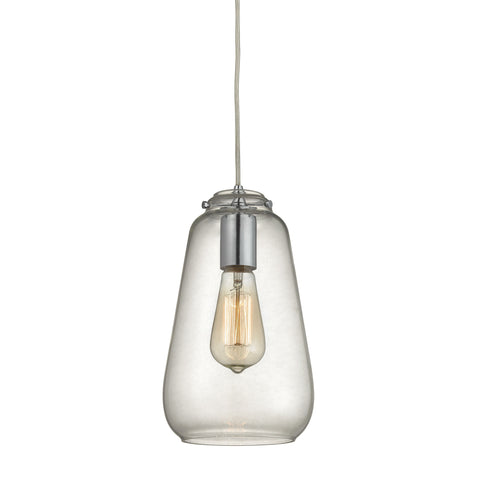 Orbital 1 Light Pendant In Polished Chrome And Clear Glass
