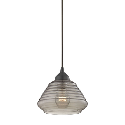 Orbital 1 Light Pendant In Oil Rubbed Bronze And Smoke Glass