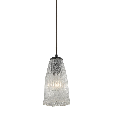 Hand Formed Glass 1 Light Pendant In Oil Rubbed Bronze