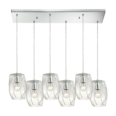 Geometrics 6 Light Pendant In Polished Chrome