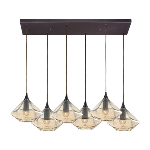 Geometrics 6 Light Pendant In Oil Rubbed Bronze