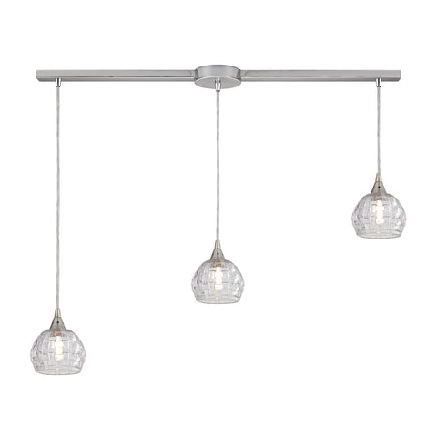 Kersey 3 Light Pendant In Satin Nickel