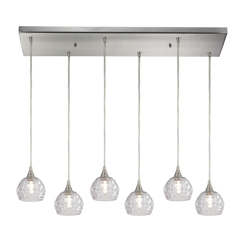 Kersey 6 Light Pendant In Satin Nickel