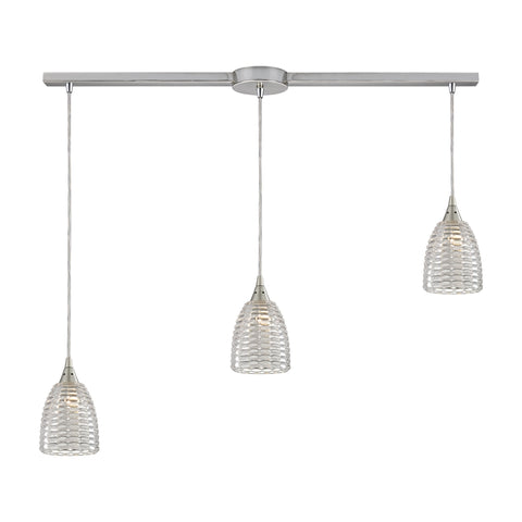 Kersey 3 Light Pendant In Satin Nickel
