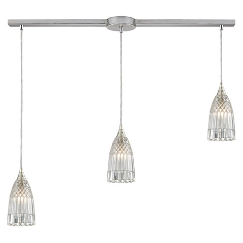 Kersey 3 Light Pendant In Satin Nickel