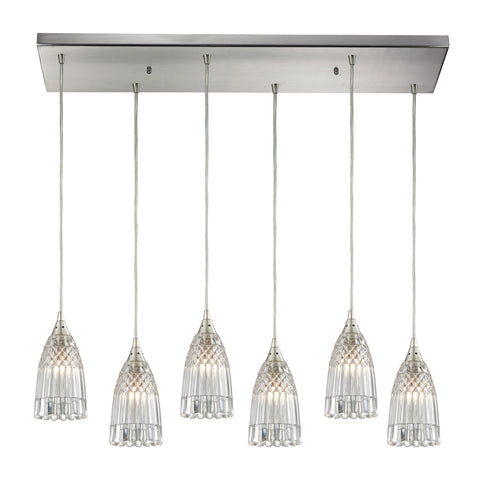 Kersey 6 Light Pendant In Satin Nickel
