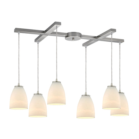 Sandstorm 6 Light Pendant In Satin Nickel