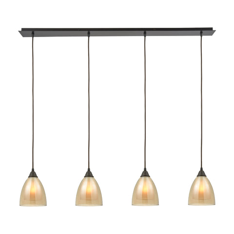 Layers 4 Light Linear Pendant In Oil Rubbed Bronze