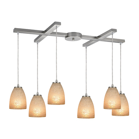 Sandstorm 6 Light Pendant In Satin Nickel