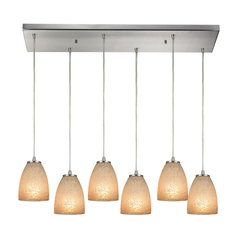 Sandstorm 6 Light Pendant In Satin Nickel