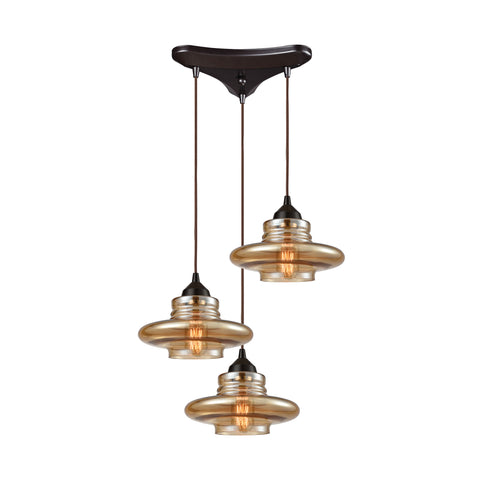 Orbital 3 Light Pendant In Oil Rubbed Bronze