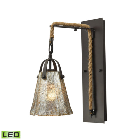 Hand Formed Glass 1 Light LED Wall Sconce In Oil Rubbed Bronze