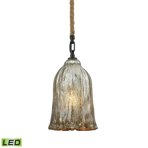 Hand Formed Glass 1 Light LED Pendant In Oil Rubbed Bronze
