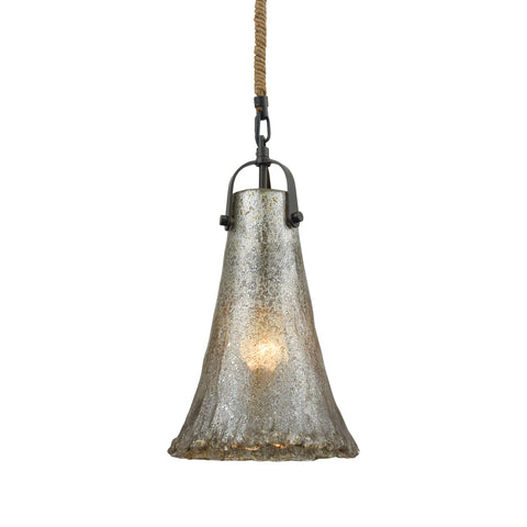 Hand Formed Glass 1 Light Pendant In Oil Rubbed Bronze