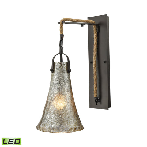 Hand Formed Glass 1 Light LED Wall Sconce In Oil Rubbed Bronze