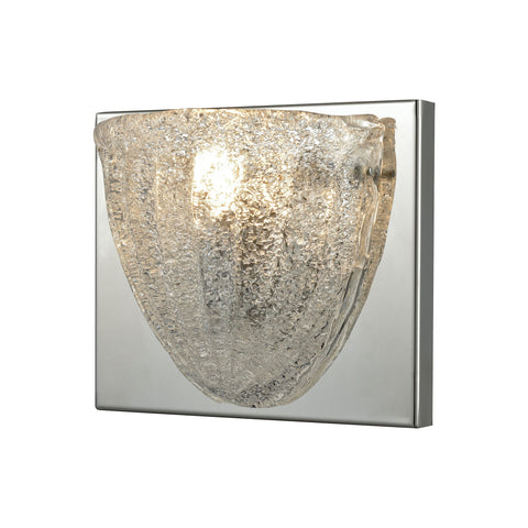 Verannis 1 Light Vanity In Polished Chrome With Hand-Formed Clear Sugar Glass