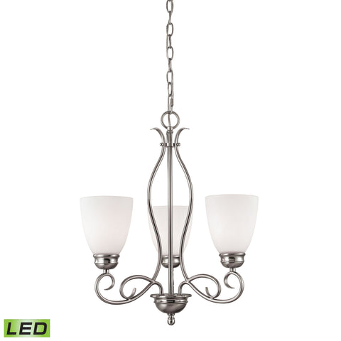 Chatham 3 Light LED Chandelier In Brushed Nickel