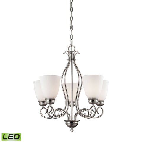 Chatham 5 Light LED Chandelier In Brushed Nickel