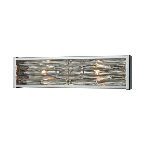 Riverflow 2 Light Vanity In Polished Chrome With Stacked River Stone Glass