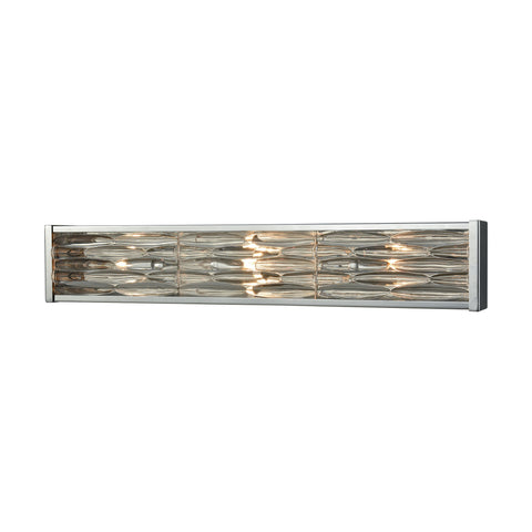 Riverflow 3 Light Vanity In Polished Chrome With Stacked River Stone Glass