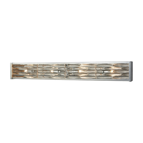 Riverflow 4 Light Vanity In Polished Chrome With Stacked River Stone Glass