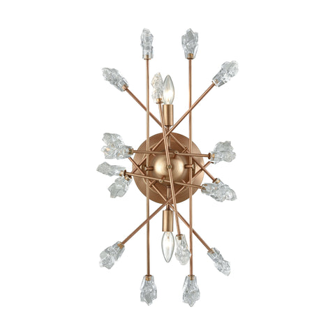 Serendipity 2 Light Sconce In Matte Gold With Clear Bubble Glass