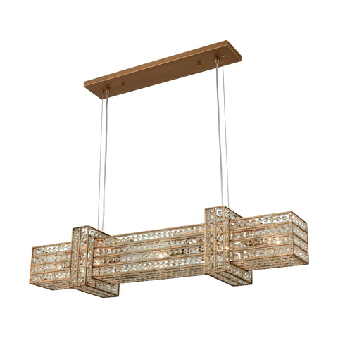Lexicon 5 Light Chandelier In Matte Gold With Clear Crystal