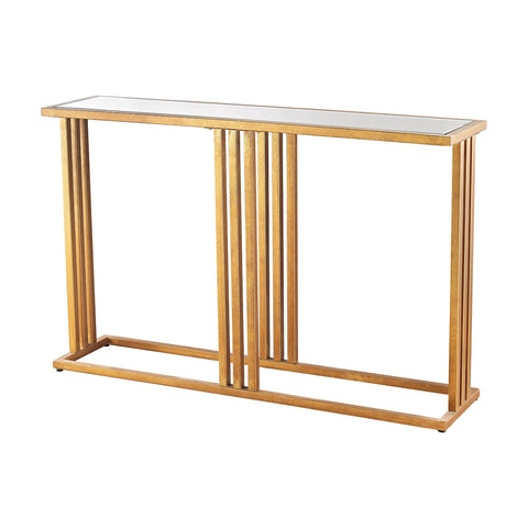 Andy Console In Gold Leaf And Clear Mirror