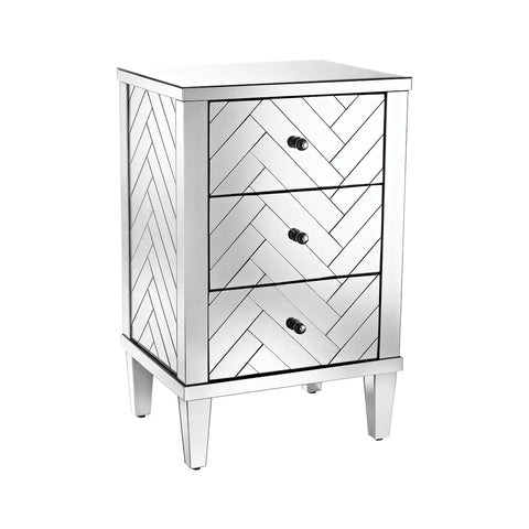 Chatelet 3-Drawer Chest In Clear Mirror Finish