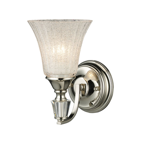 Lincoln Square 1 Light Wall Sconce In Polished Nickel And Clear Crystalline Glass
