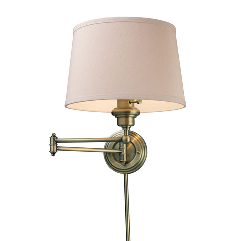 Westbrook 1 Light Swingarm Sconce In Antique Brass