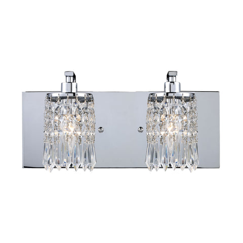 Optix 2 Light Vanity In Polished Chrome And Leaded Crystal Glass