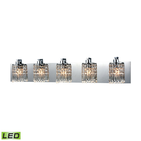 Optix 5 Light LED Vanity In Polished Chrome