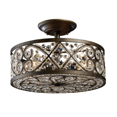 Amherst 4 Light Semi Flush In Antique Bronze