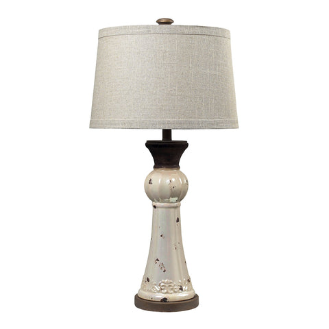 Lorraine Ceramic Table Lamp In Distressed Pearlescent