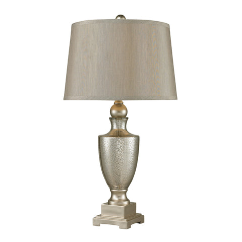 Antique Mercury Glass Table Lamps With Silver Accents - Set of 2