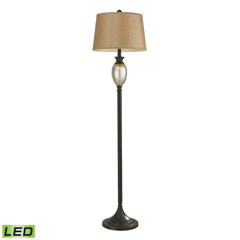 Caledon Antique Mercury Glass LED Floor Lamp With Bronze Accents