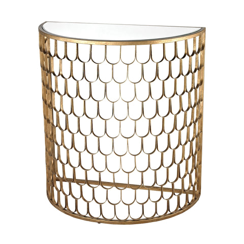 Fish Scale Demi Lune In Antique Gold Leaf