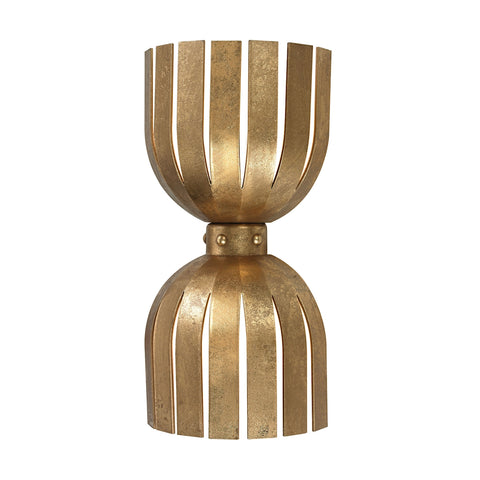 Olympia Double Wall Sconce In Gold Leaf