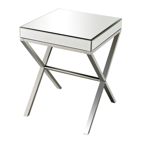 Klein-Mirror And Stainless Steel Side Table