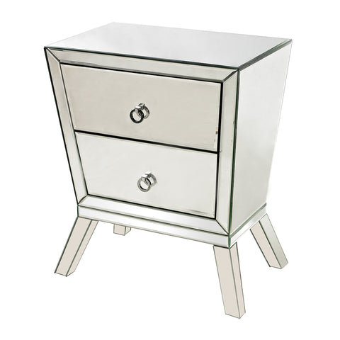Thurso 2-Drawer Mirrored Side Cabinet
