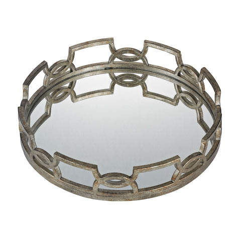 Hucknall Iron Scroll Mirrored Tray - Large