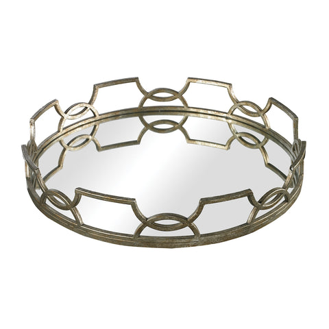 Hucknall Iron Scroll Mirrored Tray - Small