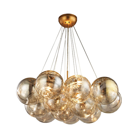 Cielo 3 Light Chandelier In Antique Gold Leaf