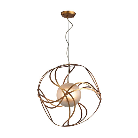 Oriona 3 Light Pendant In Antique Gold Leaf - Small