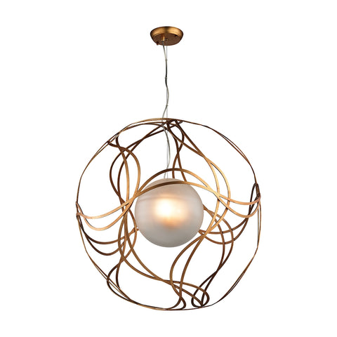 Oriona 3 Light Pendant In Antique Gold Leaf - Large