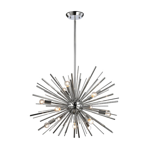 Starburst 12 Light Pendant In Chrome