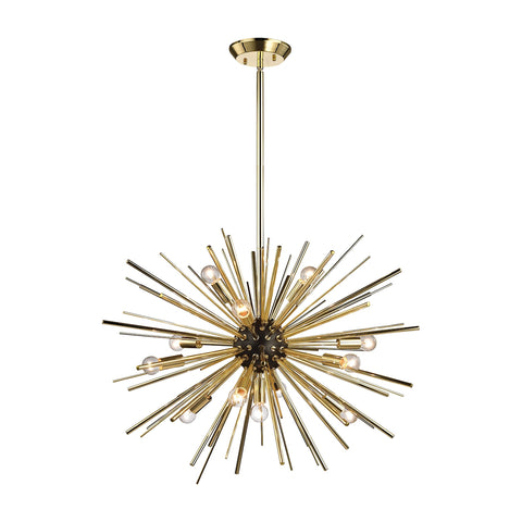 Starburst 12 Light Pendant In Gold